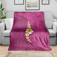 Polynesian Hibiscus and Plumeria with Tapa Pattern Blanket Pink Color LT03 - Polynesian Pride