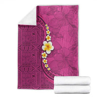 Polynesian Hibiscus and Plumeria with Tapa Pattern Blanket Pink Color LT03 - Polynesian Pride