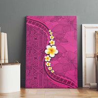 Polynesian Hibiscus and Plumeria with Tapa Pattern Canvas Wall Art Pink Color LT03 - Polynesian Pride