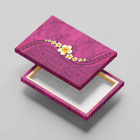 Polynesian Hibiscus and Plumeria with Tapa Pattern Canvas Wall Art Pink Color LT03 - Polynesian Pride