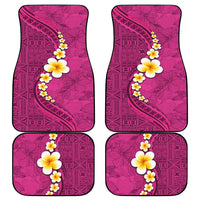 Polynesian Hibiscus and Plumeria with Tapa Pattern Car Mats Pink Color LT03 - Polynesian Pride