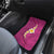 Polynesian Hibiscus and Plumeria with Tapa Pattern Car Mats Pink Color