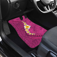 Polynesian Hibiscus and Plumeria with Tapa Pattern Car Mats Pink Color LT03 - Polynesian Pride