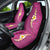 Polynesian Hibiscus and Plumeria with Tapa Pattern Car Seat Cover Pink Color