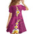 Polynesian Hibiscus and Plumeria with Tapa Pattern Family Matching Long Sleeve Bodycon Dress and Hawaiian Shirt Pink Color