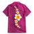 Polynesian Hibiscus and Plumeria with Tapa Pattern Family Matching Mermaid Dress and Hawaiian Shirt Pink Color