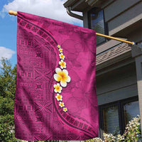 Polynesian Hibiscus and Plumeria with Tapa Pattern Garden Flag Pink Color LT03 - Polynesian Pride