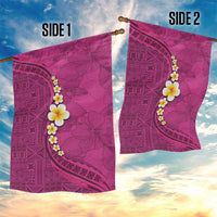 Polynesian Hibiscus and Plumeria with Tapa Pattern Garden Flag Pink Color LT03 - Polynesian Pride
