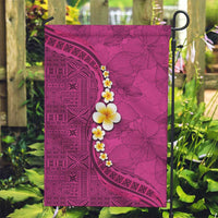 Polynesian Hibiscus and Plumeria with Tapa Pattern Garden Flag Pink Color LT03 Garden Flag Pink - Polynesian Pride