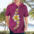 Polynesian Hibiscus and Plumeria with Tapa Pattern Hawaiian Shirt Pink Color