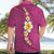 Polynesian Hibiscus and Plumeria with Tapa Pattern Hawaiian Shirt Pink Color