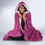 Polynesian Hibiscus and Plumeria with Tapa Pattern Hooded Blanket Pink Color