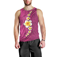 Polynesian Hibiscus and Plumeria with Tapa Pattern Men Tank Top Pink Color LT03 - Polynesian Pride