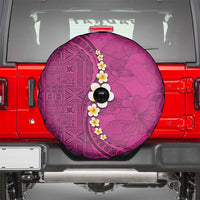 Polynesian Hibiscus and Plumeria with Tapa Pattern Spare Tire Cover Pink Color LT03 - Polynesian Pride