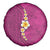 Polynesian Hibiscus and Plumeria with Tapa Pattern Spare Tire Cover Pink Color