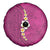 Polynesian Hibiscus and Plumeria with Tapa Pattern Spare Tire Cover Pink Color