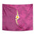 Polynesian Hibiscus and Plumeria with Tapa Pattern Tapestry Pink Color