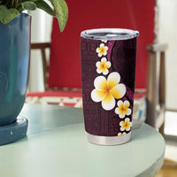 Polynesian Hibiscus and Plumeria with Tapa Pattern Tumbler Cup Pink Color LT03 - Polynesian Pride