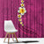 Polynesian Hibiscus and Plumeria with Tapa Pattern Window Curtain Pink Color