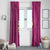 Polynesian Hibiscus and Plumeria with Tapa Pattern Window Curtain Pink Color