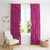 Polynesian Hibiscus and Plumeria with Tapa Pattern Window Curtain Pink Color