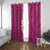 Polynesian Hibiscus and Plumeria with Tapa Pattern Window Curtain Pink Color