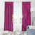 Polynesian Hibiscus and Plumeria with Tapa Pattern Window Curtain Pink Color