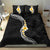 Pacific Hibiscus and Plumeria with Tapa Pattern Bedding Set Black Color