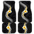 Pacific Hibiscus and Plumeria with Tapa Pattern Car Mats Black Color