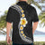 Pacific Hibiscus and Plumeria with Tapa Pattern Hawaiian Shirt Black Color