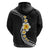 Pacific Hibiscus and Plumeria with Tapa Pattern Hoodie Black Color