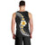 Pacific Hibiscus and Plumeria with Tapa Pattern Men Tank Top Black Color