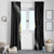 Pacific Hibiscus and Plumeria with Tapa Pattern Window Curtain Black Color