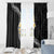 Pacific Hibiscus and Plumeria with Tapa Pattern Window Curtain Black Color