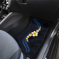 Pacific Hibiscus and Plumeria with Tapa Pattern Car Mats Dark Blue Color LT03 - Polynesian Pride