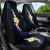 Pacific Hibiscus and Plumeria with Tapa Pattern Car Seat Cover Dark Blue Color