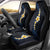 Pacific Hibiscus and Plumeria with Tapa Pattern Car Seat Cover Dark Blue Color