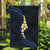 Pacific Hibiscus and Plumeria with Tapa Pattern Garden Flag Dark Blue Color