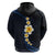 Pacific Hibiscus and Plumeria with Tapa Pattern Hoodie Dark Blue Color