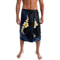 Pacific Hibiscus and Plumeria with Tapa Pattern Lavalava Dark Blue Color LT03 Blue - Polynesian Pride