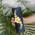 Pacific Hibiscus and Plumeria with Tapa Pattern Skinny Tumbler Dark Blue Color