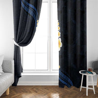 Pacific Hibiscus and Plumeria with Tapa Pattern Window Curtain Dark Blue Color LT03 - Polynesian Pride