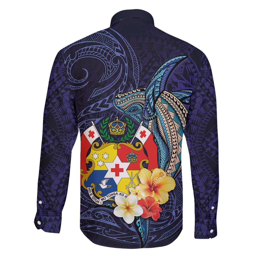 Tonga Vava'u Humpback Whale Blue Water Family Matching Long Sleeve Bodycon Dress and Hawaiian Shirt Polynesian Hibiscus Flowers