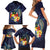 Tonga Vava'u Humpback Whale Blue Water Family Matching Short Sleeve Bodycon Dress and Hawaiian Shirt Polynesian Hibiscus Flowers