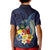 Tonga Vava'u Humpback Whale Blue Water Kid Polo Shirt Polynesian Hibiscus Flowers