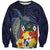 Tonga Vava'u Humpback Whale Blue Water Sweatshirt Polynesian Hibiscus Flowers