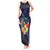 Tonga Vava'u Humpback Whale Blue Water Tank Maxi Dress Polynesian Hibiscus Flowers