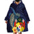 Tonga Vava'u Humpback Whale Blue Water Wearable Blanket Hoodie Polynesian Hibiscus Flowers