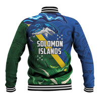 Solomon Islands Polynesian Tribal Shark and Crocodile Baseball Jacket