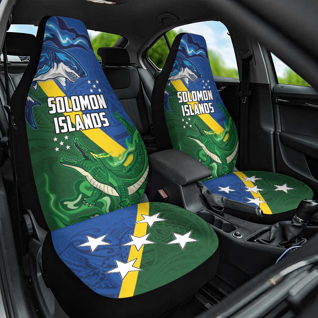 Solomon Islands Polynesian Tribal Shark and Crocodile Car Seat Cover